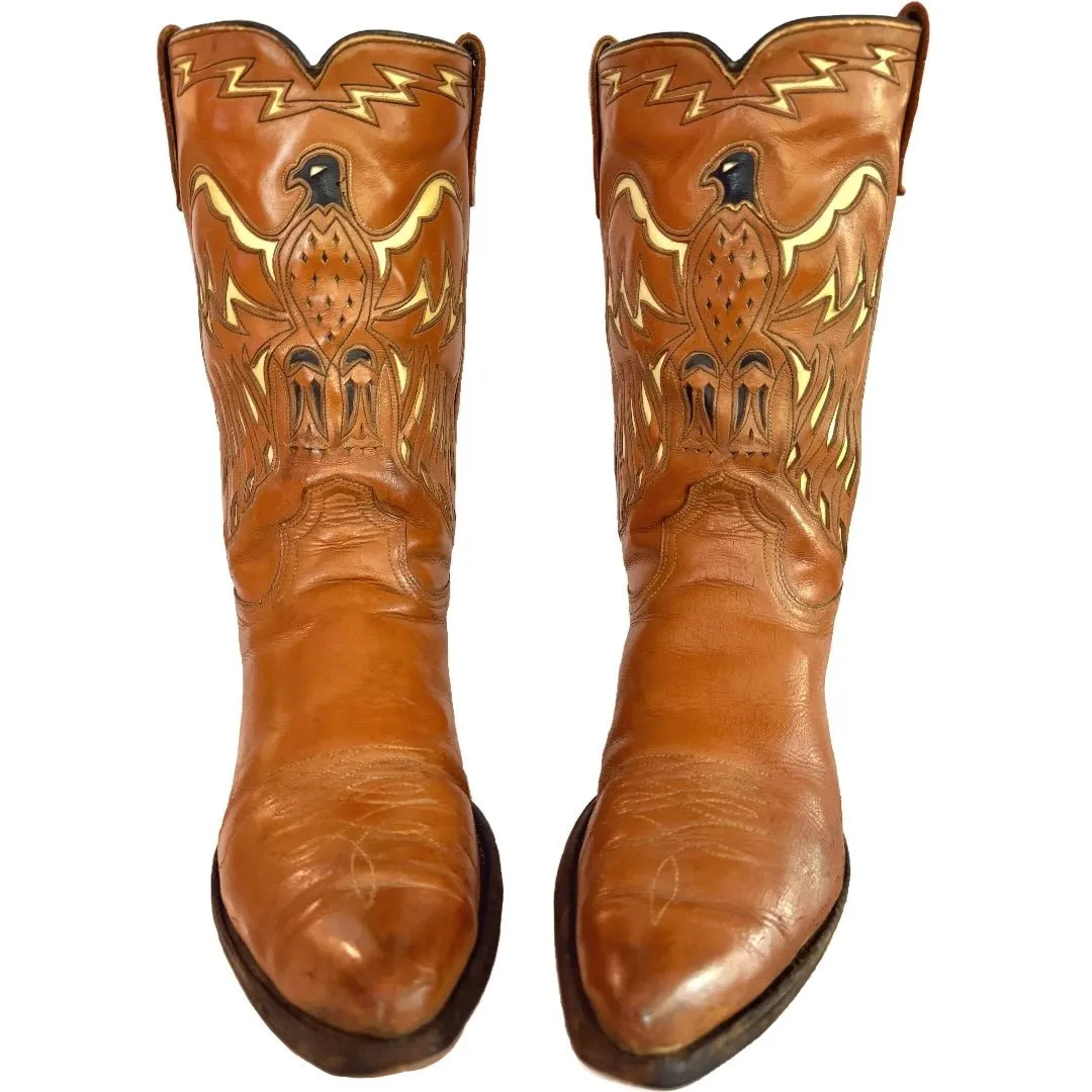 ACME Vintage Eagle 1950s Brown Western Cowboy Boots