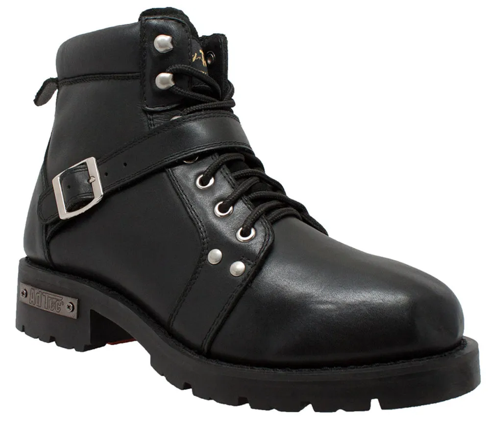 Ankle Boot - Men's YKK Zipper Biker Boot-Black - 9143