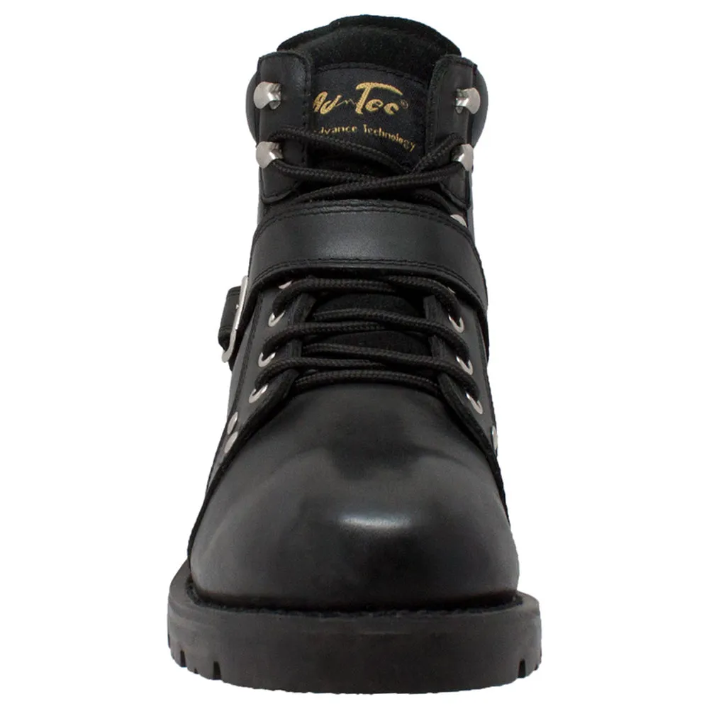 Ankle Boot - Men's YKK Zipper Biker Boot-Black - 9143