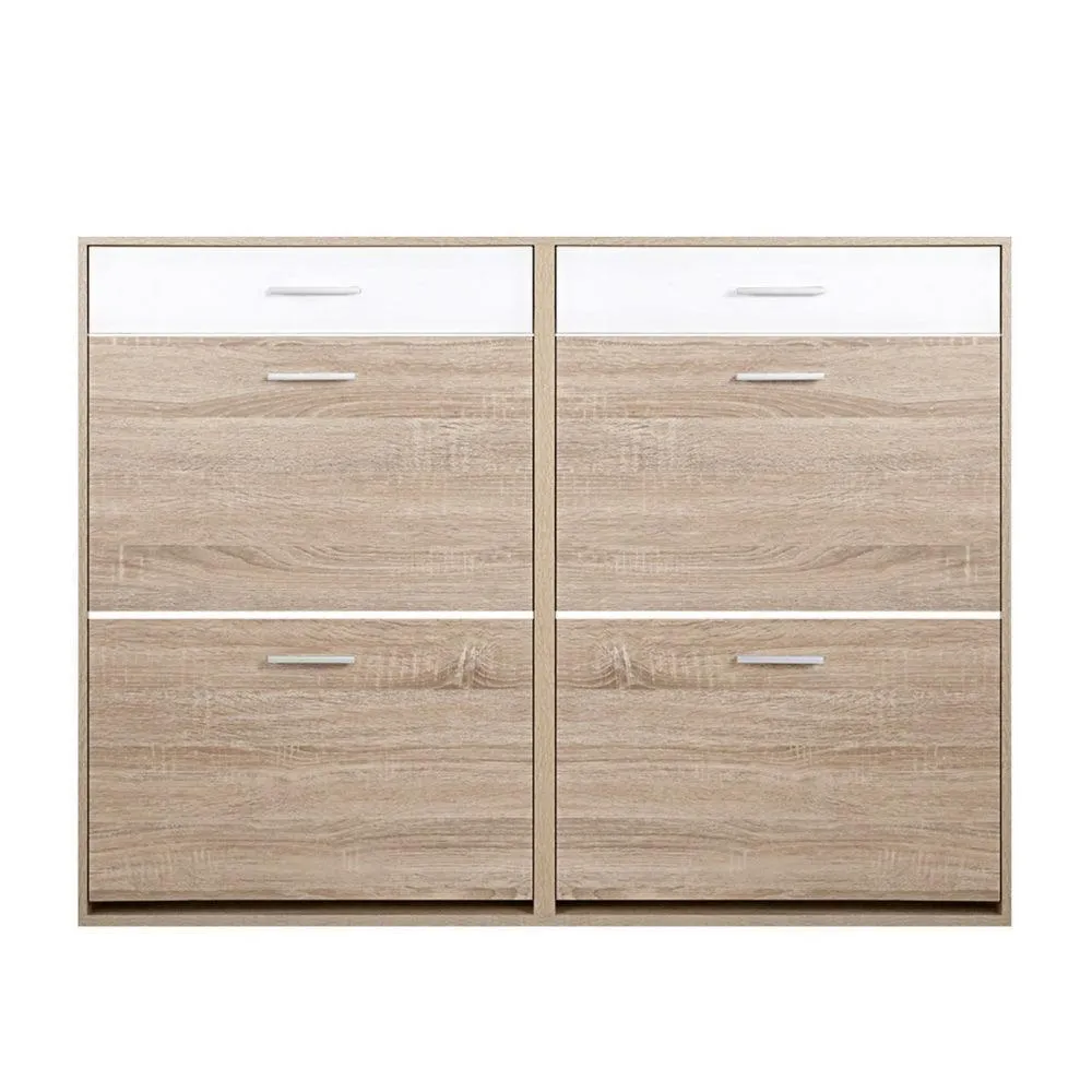 Artiss 2 Tier Shoe Cabinet - Wood