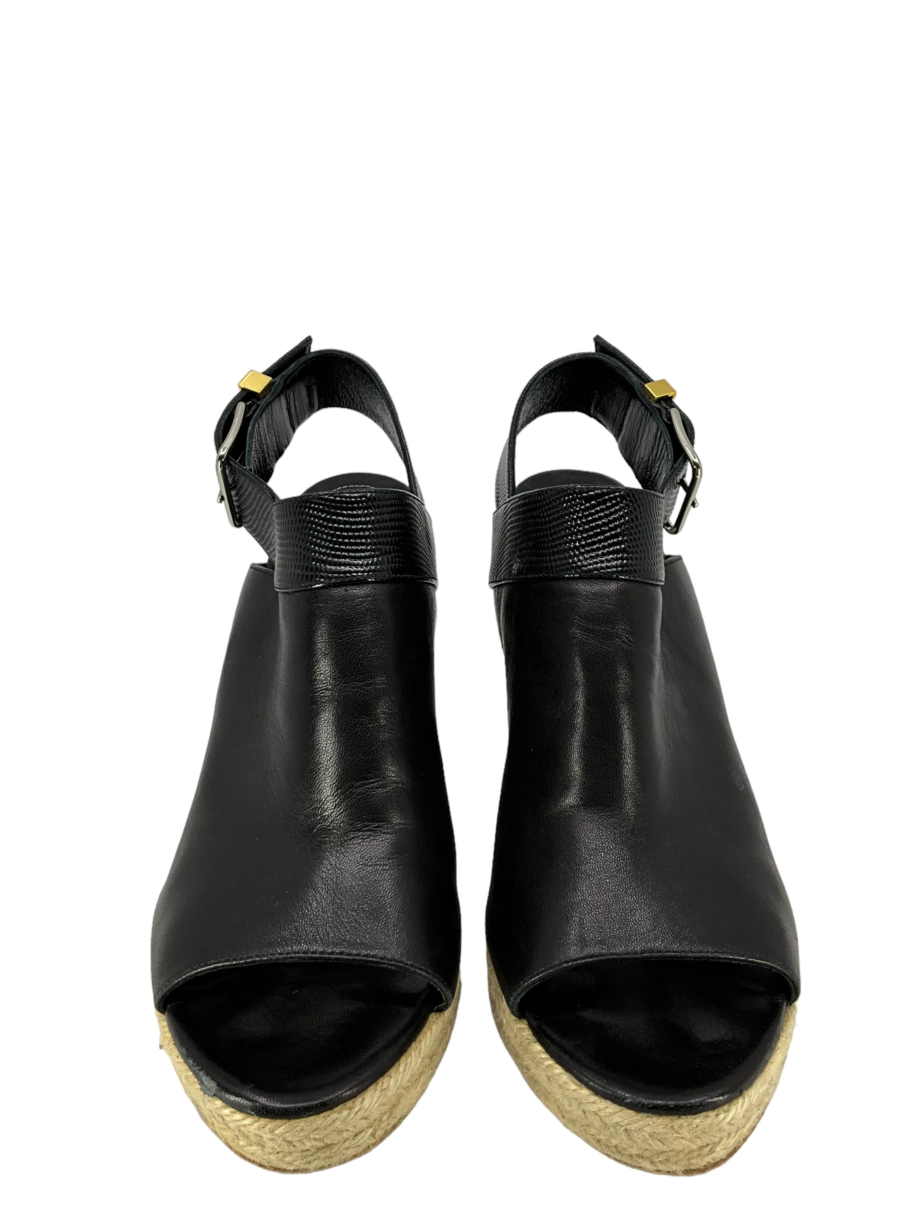 Balenciaga Open Toe Leather Wedges Size 9