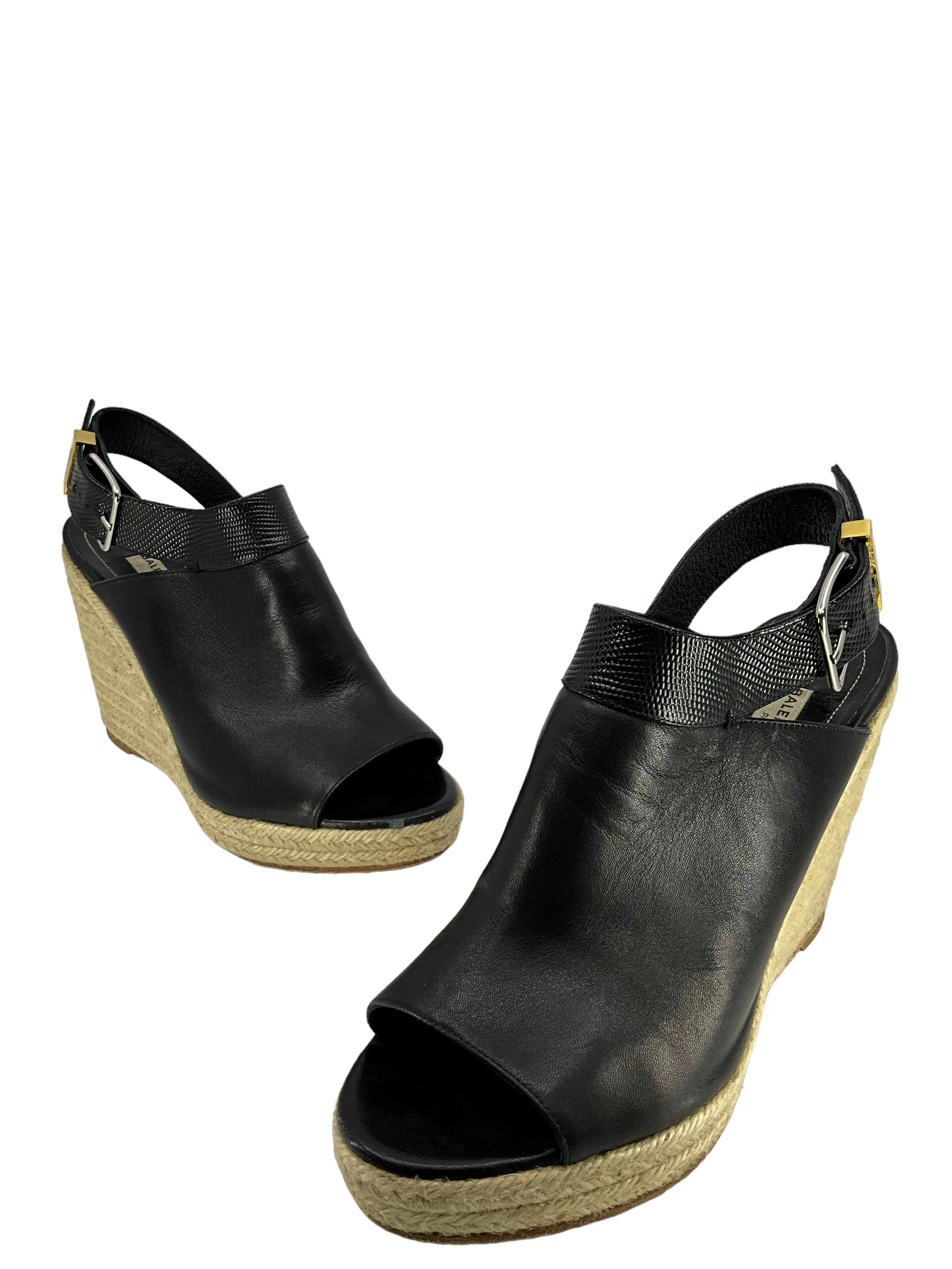 Balenciaga Open Toe Leather Wedges Size 9