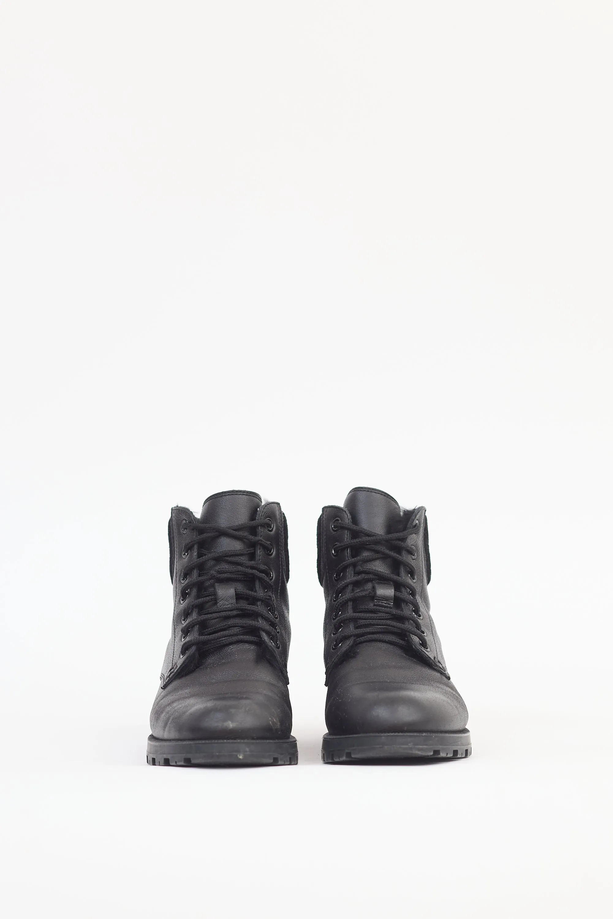 Black Leather Monogram Boot