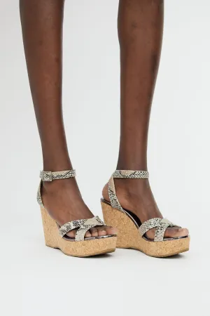 Brown Cork Wedge Sandal