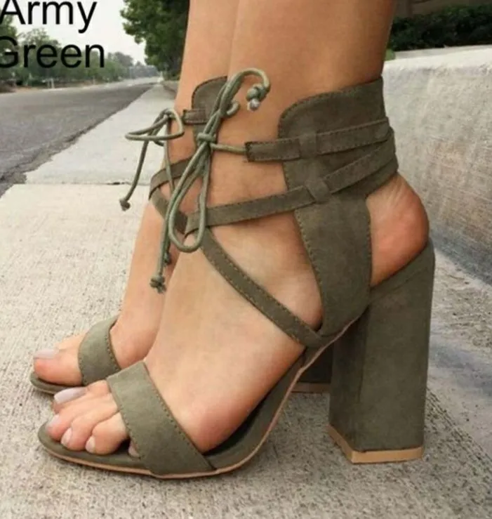 Contemporary Chic Hollow Strap Block Heels