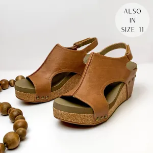 Corky's | Carley Wedge Sandals with Velcro Straps in Cognac