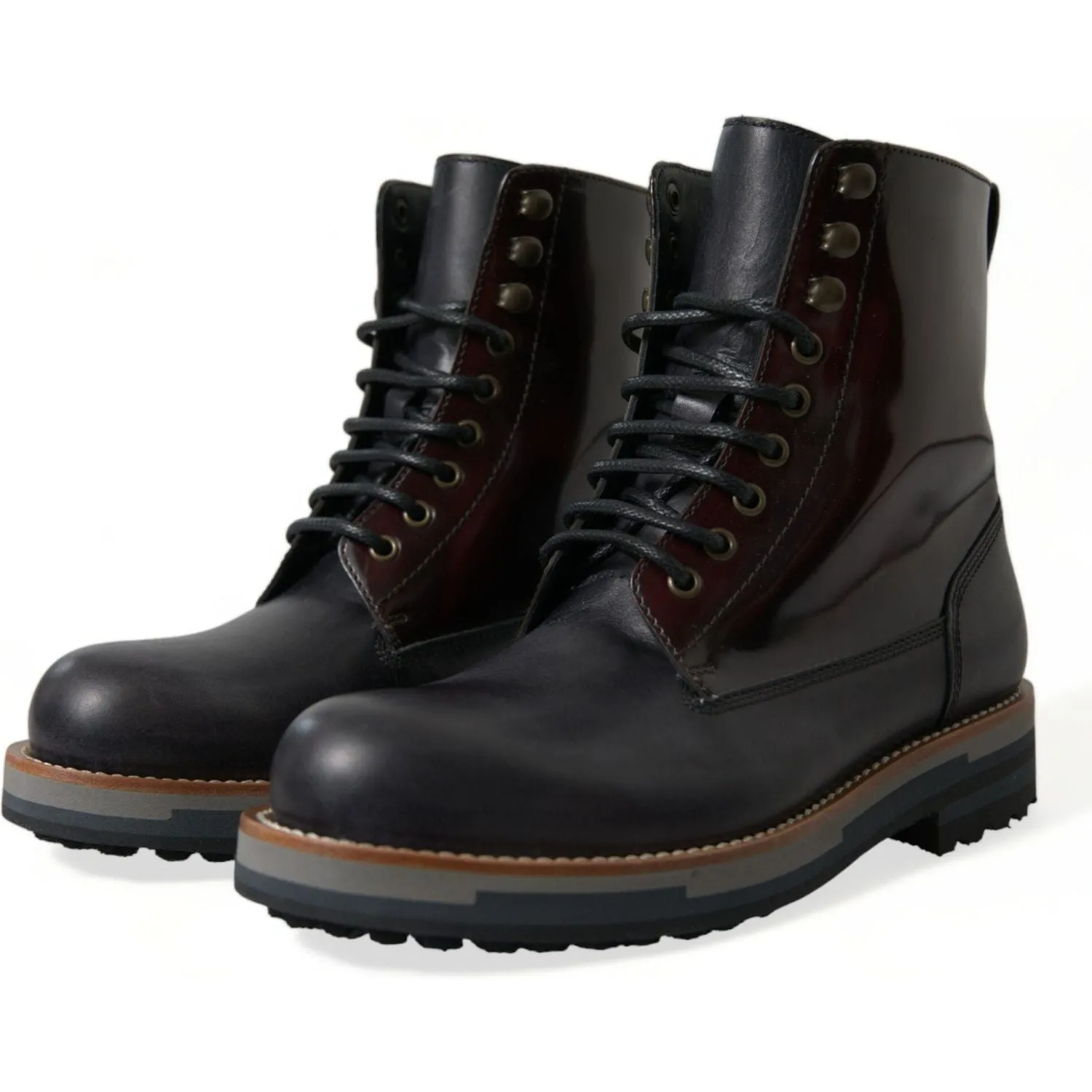 Dolce & Gabbana Elegant Bi-Color Leather Boots