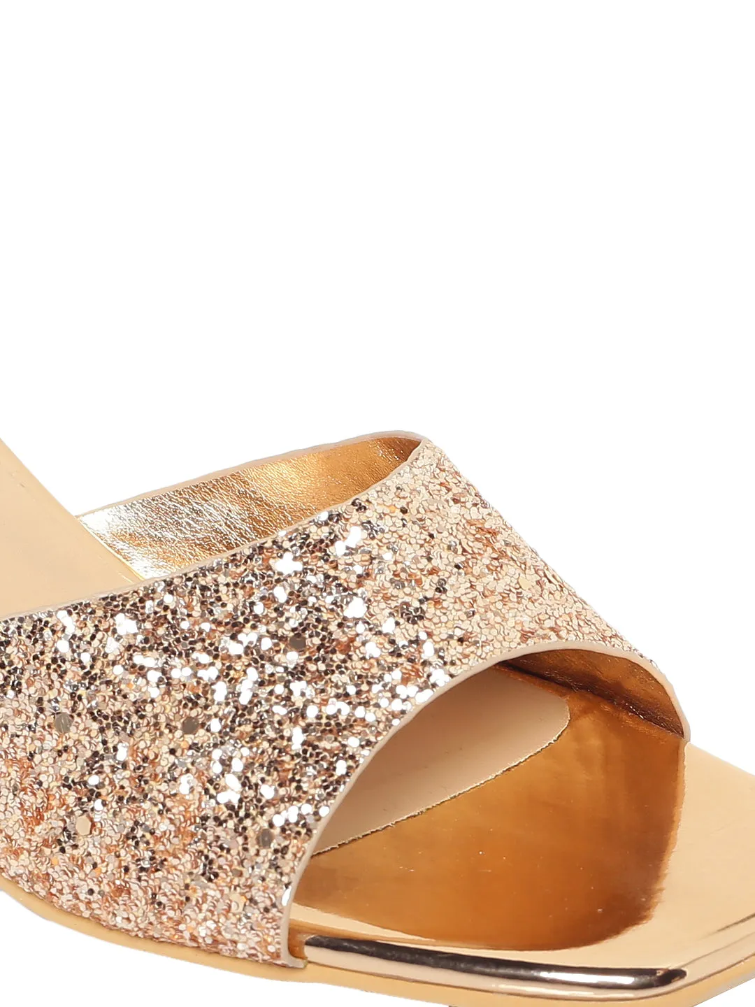 Elena Gold Block Heels