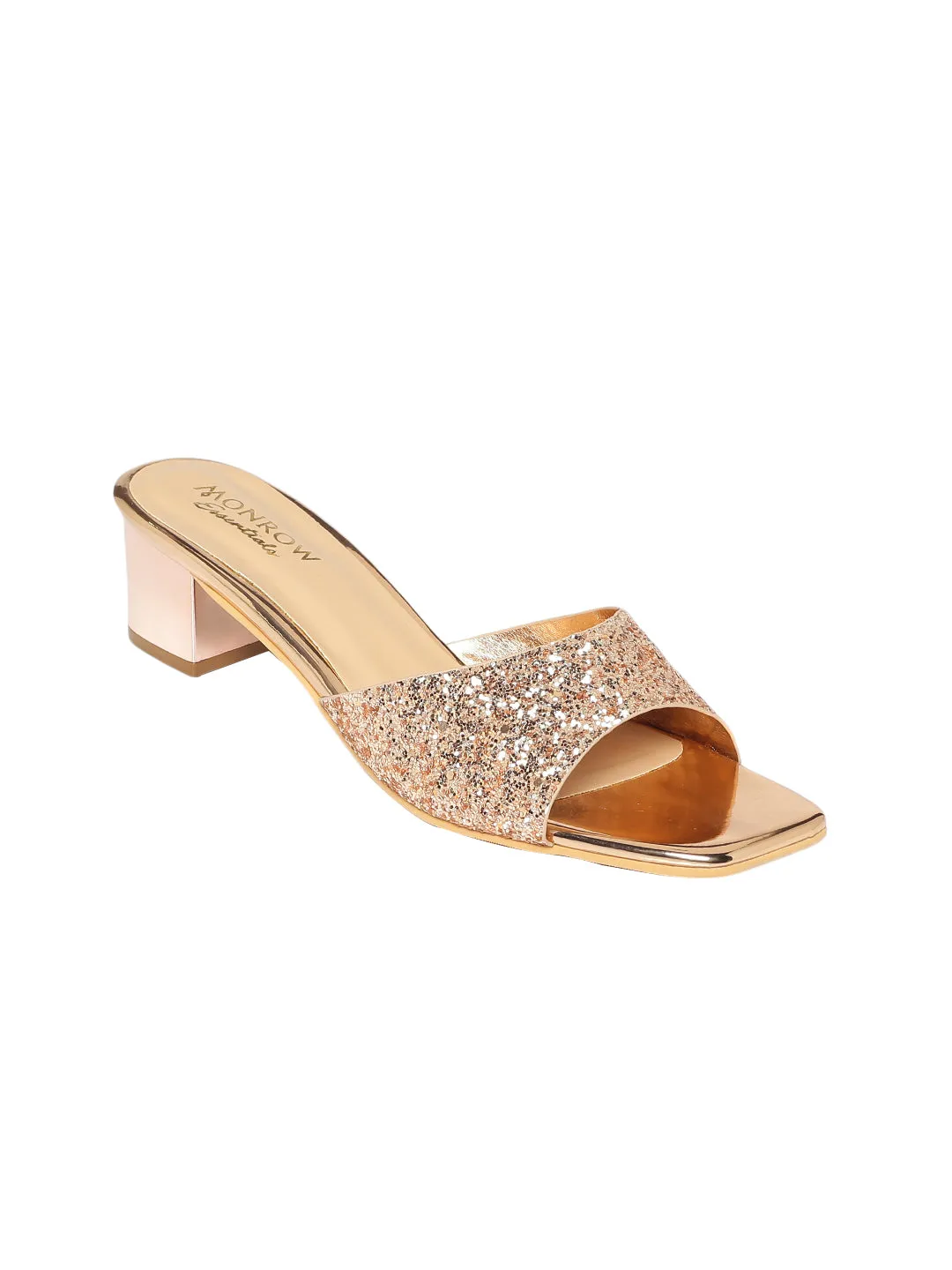 Elena Gold Block Heels