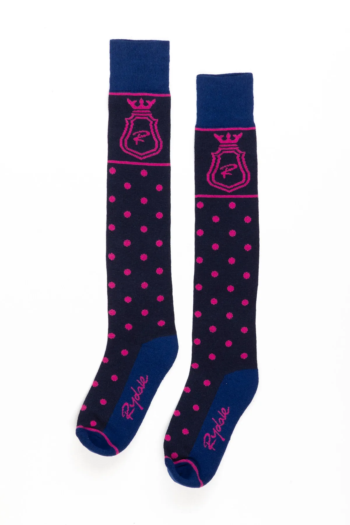 Ladies Polka Dot Knee Length Riding Socks