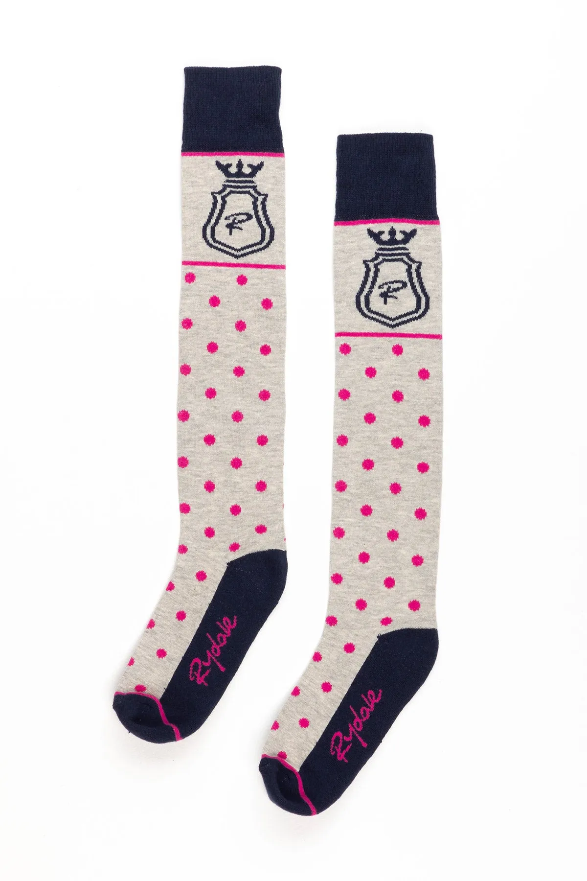 Ladies Polka Dot Knee Length Riding Socks