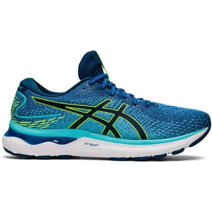 Men's Asics Gel-Nimbus 24, Lake Drive/Hazard Green, 8.5 2E Wide