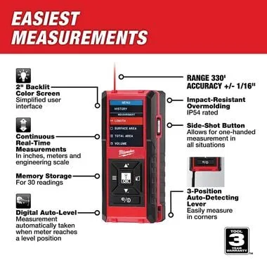 Milwaukee 48-22-9803 330' Laser Distance Meter