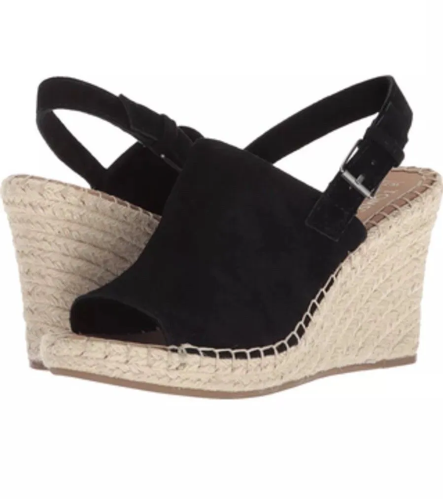 Monica Black Suede Wedge