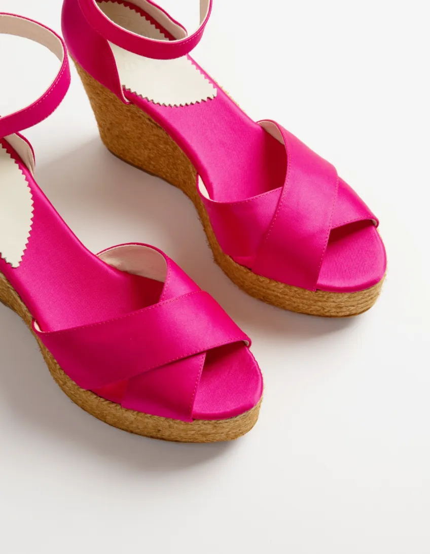 Penelope Chilvers Fuschia Zanzibar Satin Atelier Espadrille