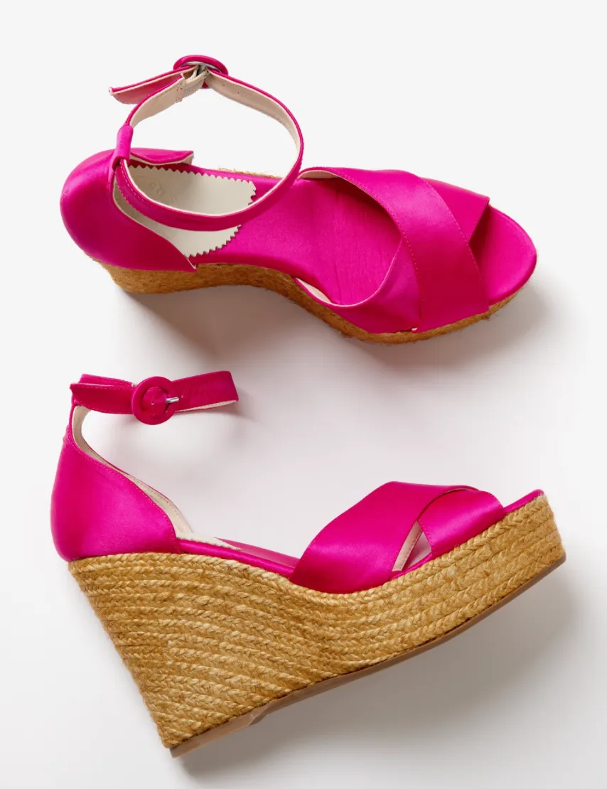 Penelope Chilvers Fuschia Zanzibar Satin Atelier Espadrille