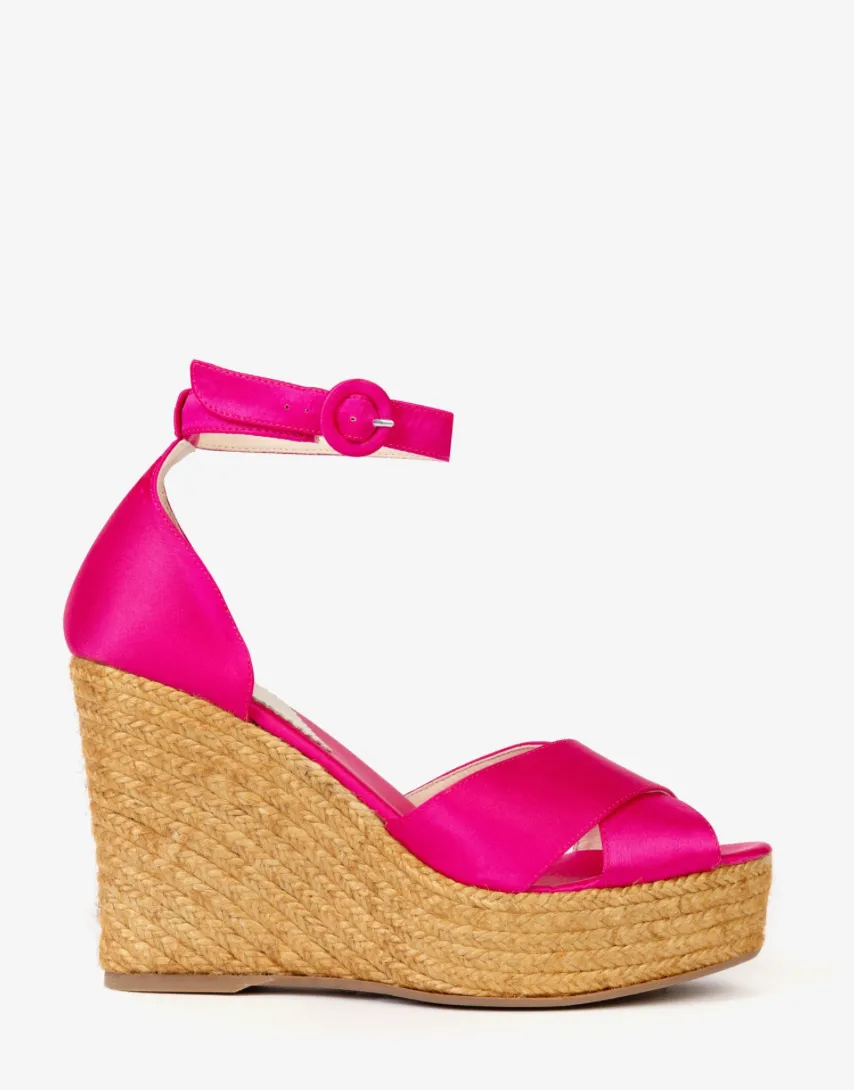 Penelope Chilvers Fuschia Zanzibar Satin Atelier Espadrille