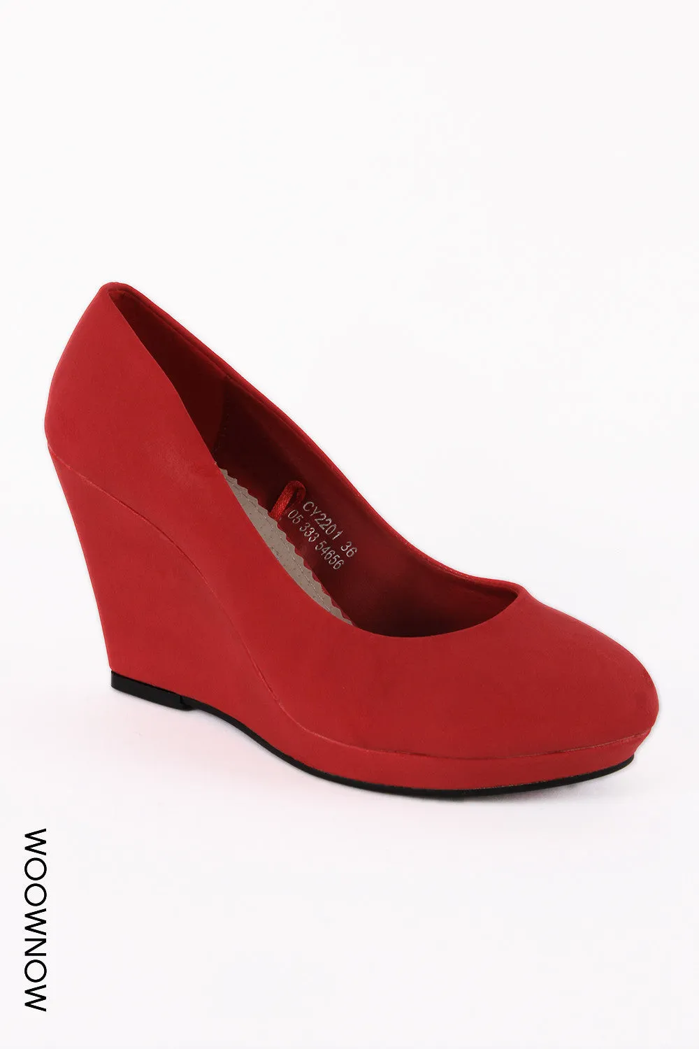 Sally Leather-Look Wedge Court Shoes