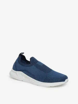 SOLEPLAY Blue Knit Slip-On Sneakers