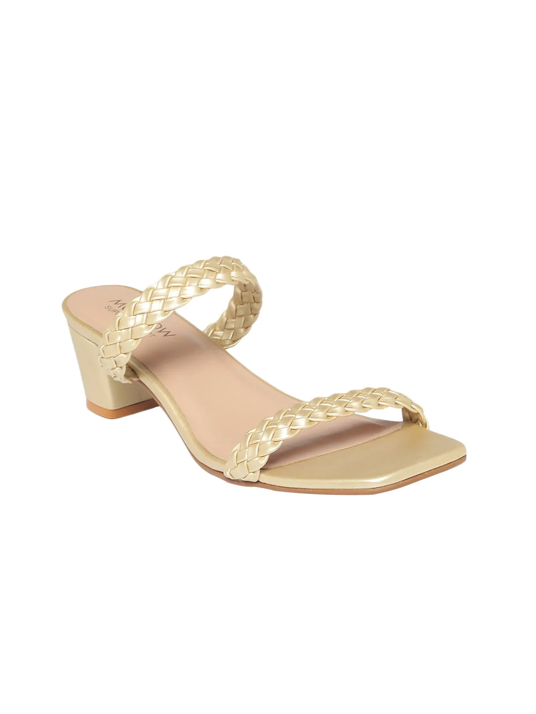 Swann Gold Block Heels