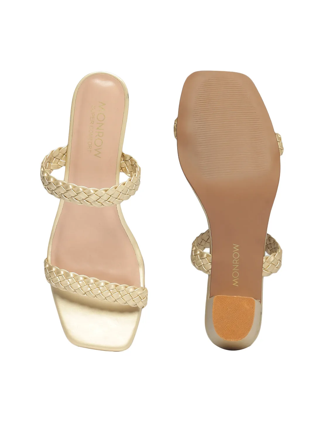 Swann Gold Block Heels