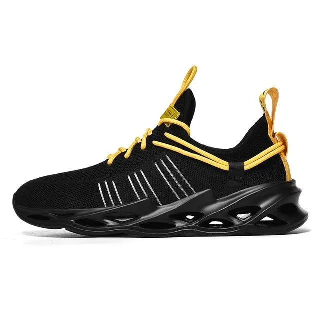 Unisex Brown Tennis Shoes/Yellow Running Sports Sneakers Mens Womens