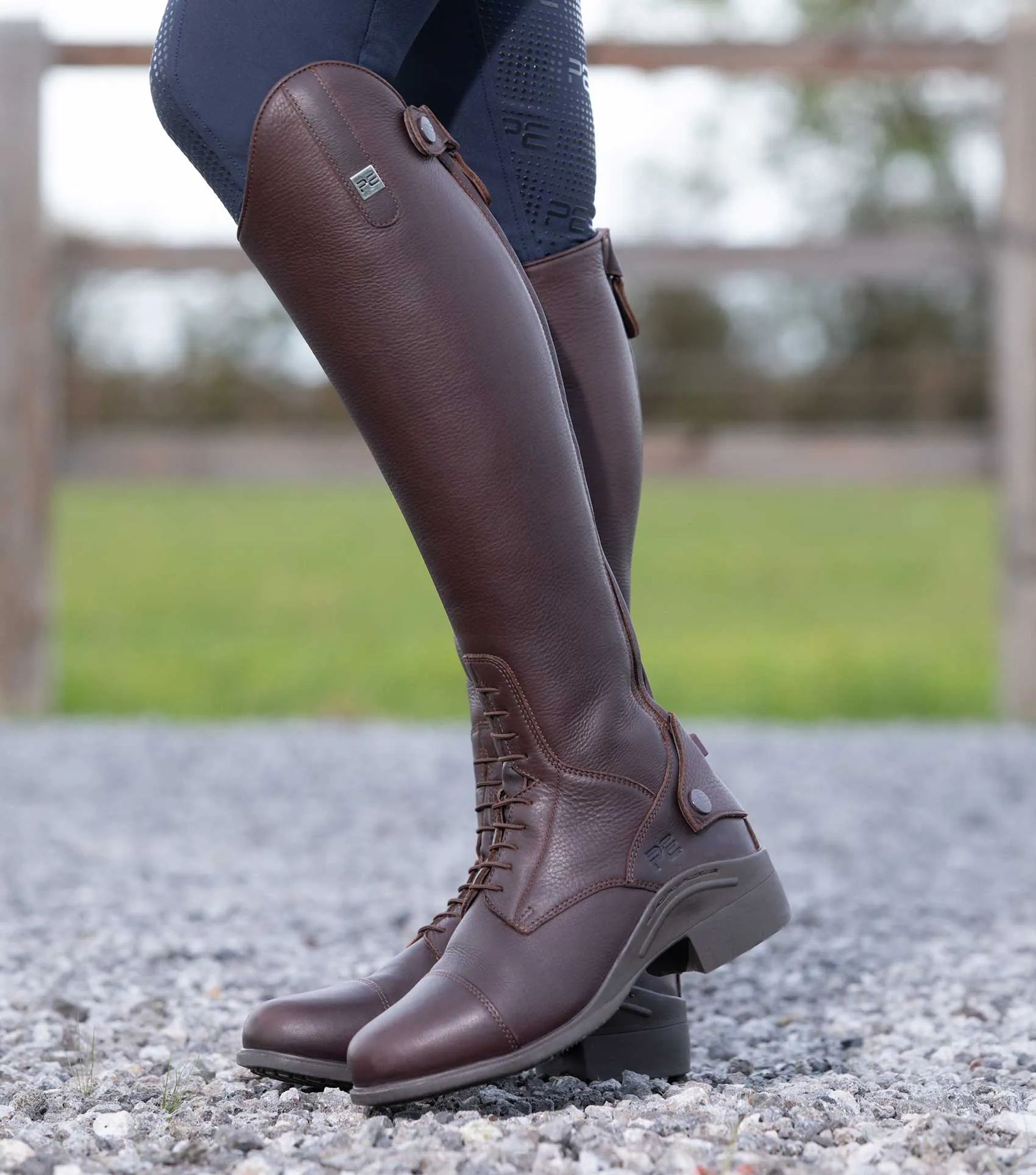 Vallardi Ladies Leather Field Tall Riding Boot Brown