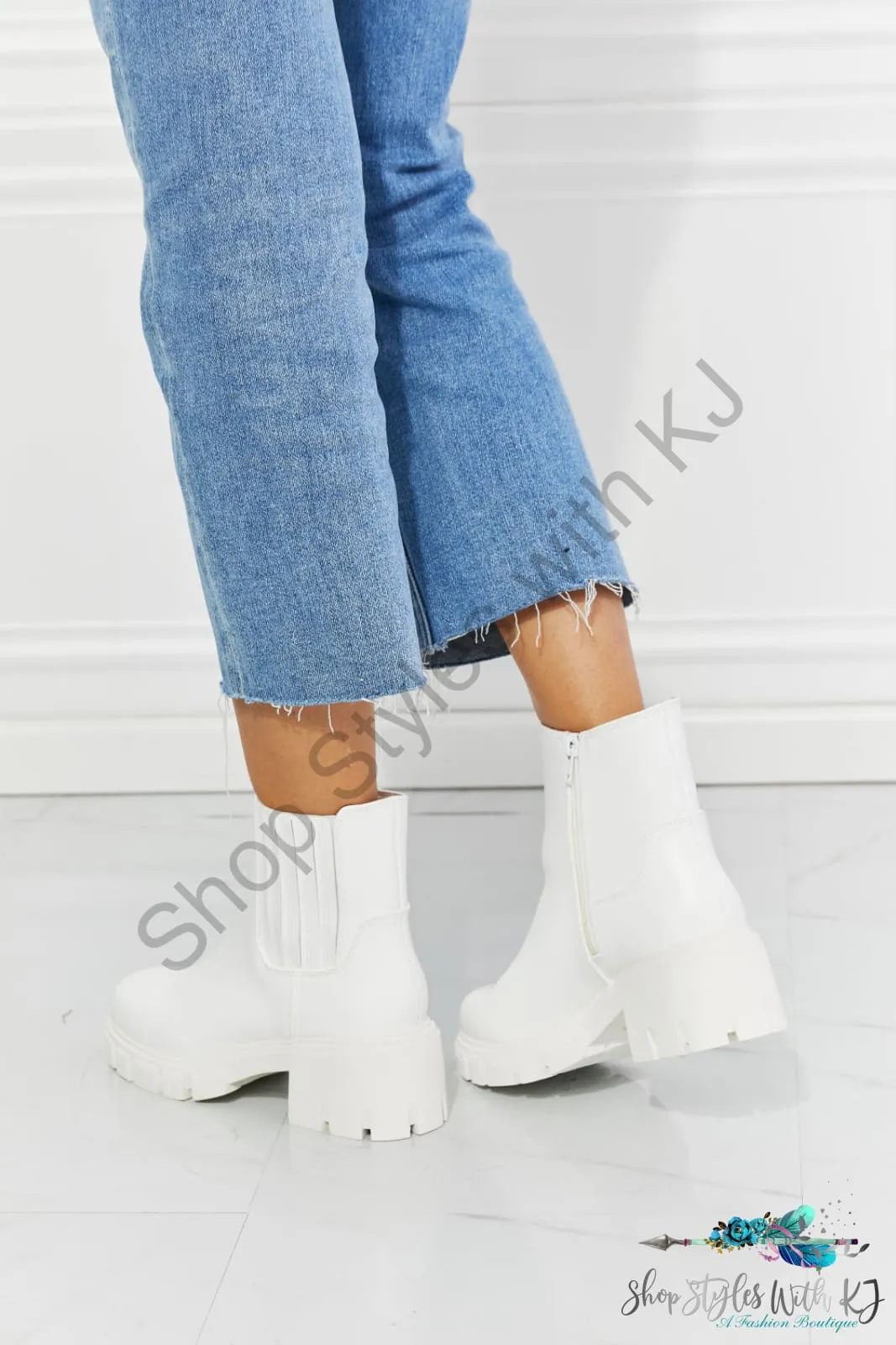 What It Takes Lug Sole Chelsea Boots in White