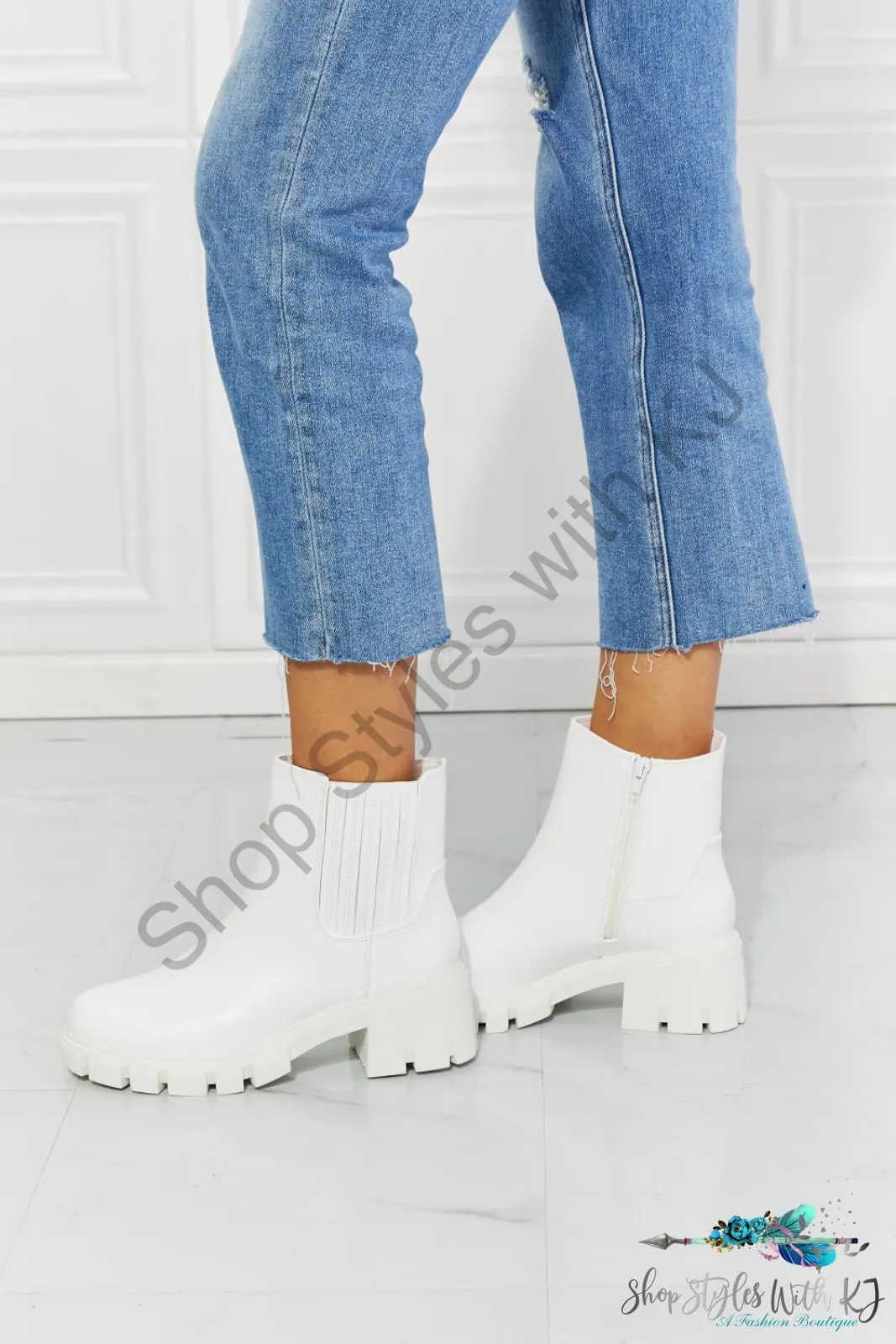 What It Takes Lug Sole Chelsea Boots in White