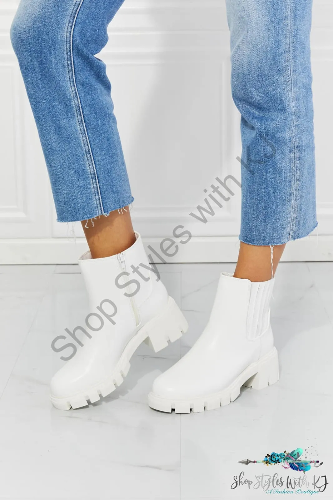 What It Takes Lug Sole Chelsea Boots in White