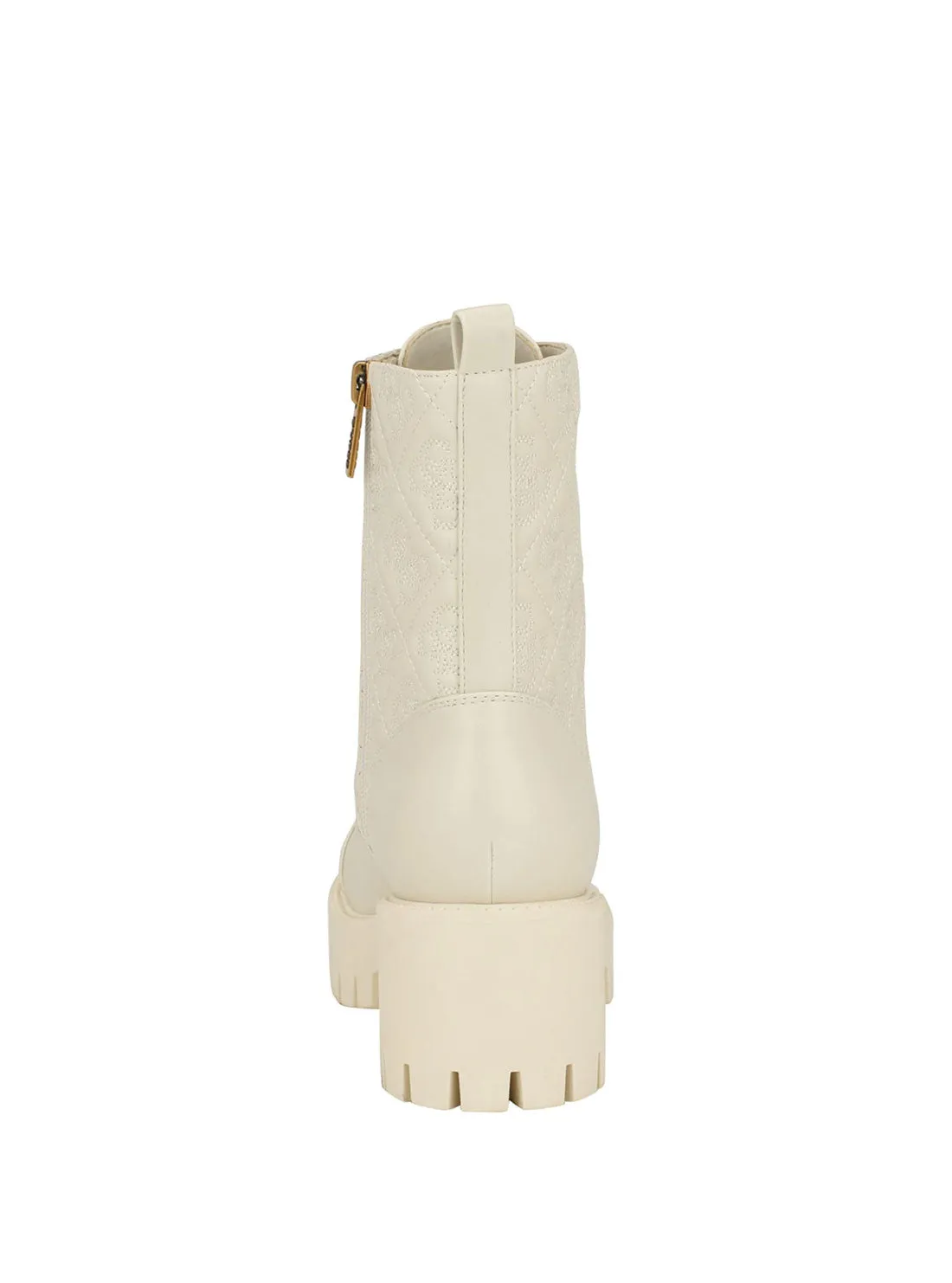 White Logo Waite Combat Boots