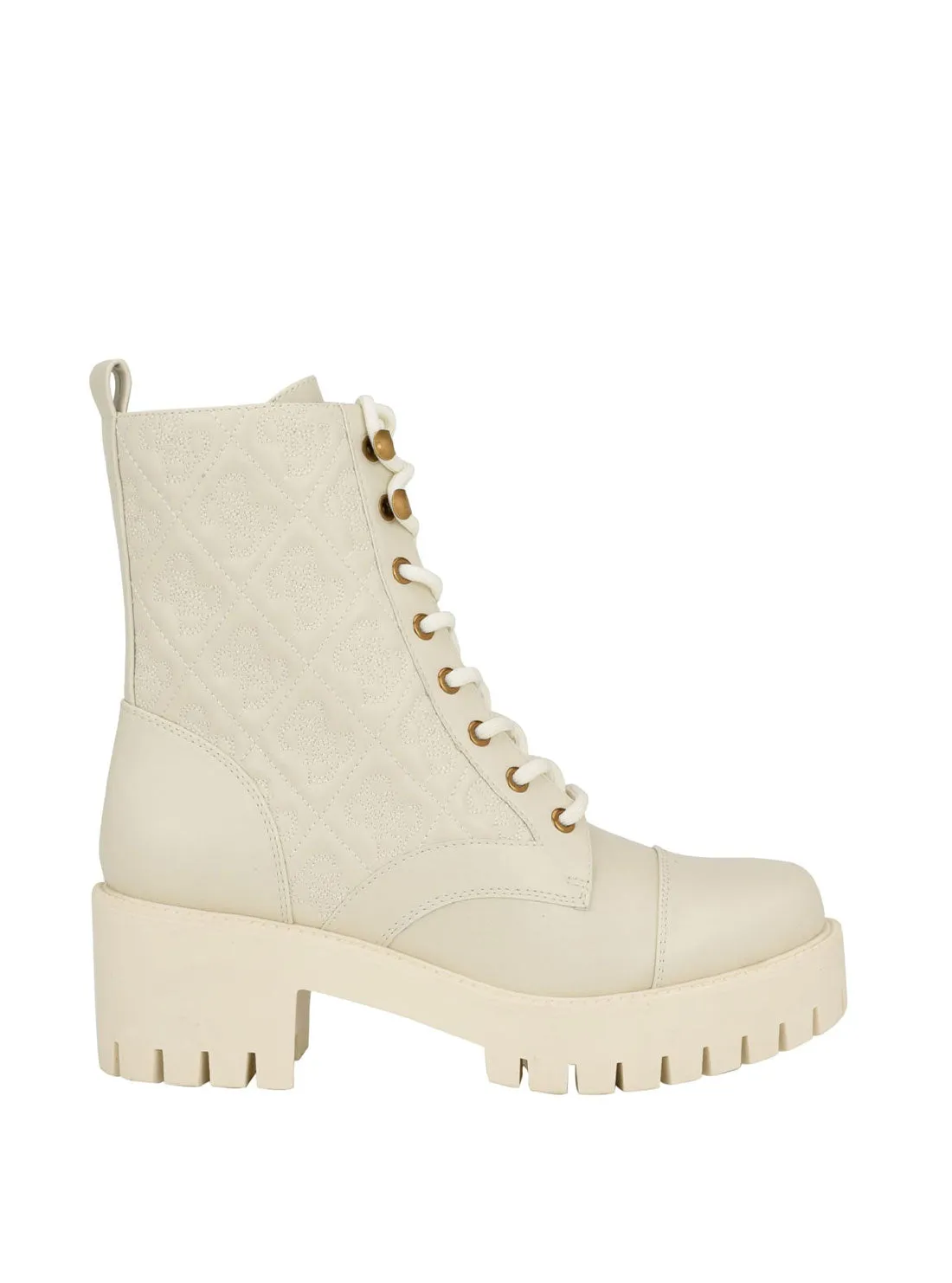 White Logo Waite Combat Boots