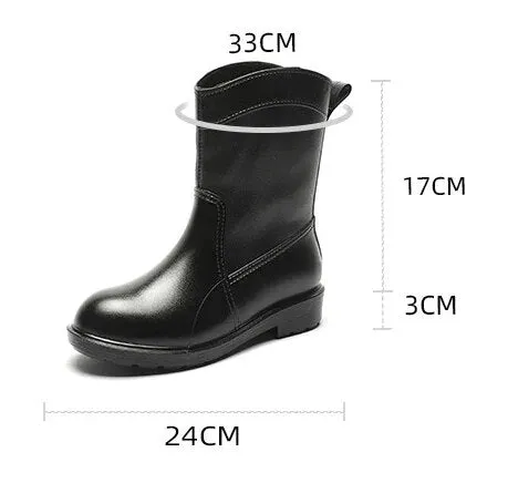 Women Pink Rain Boots Fashion Outdoor Waterproof Casual Boot Comfort Slip on Kitchen Work Boots - WRB50148