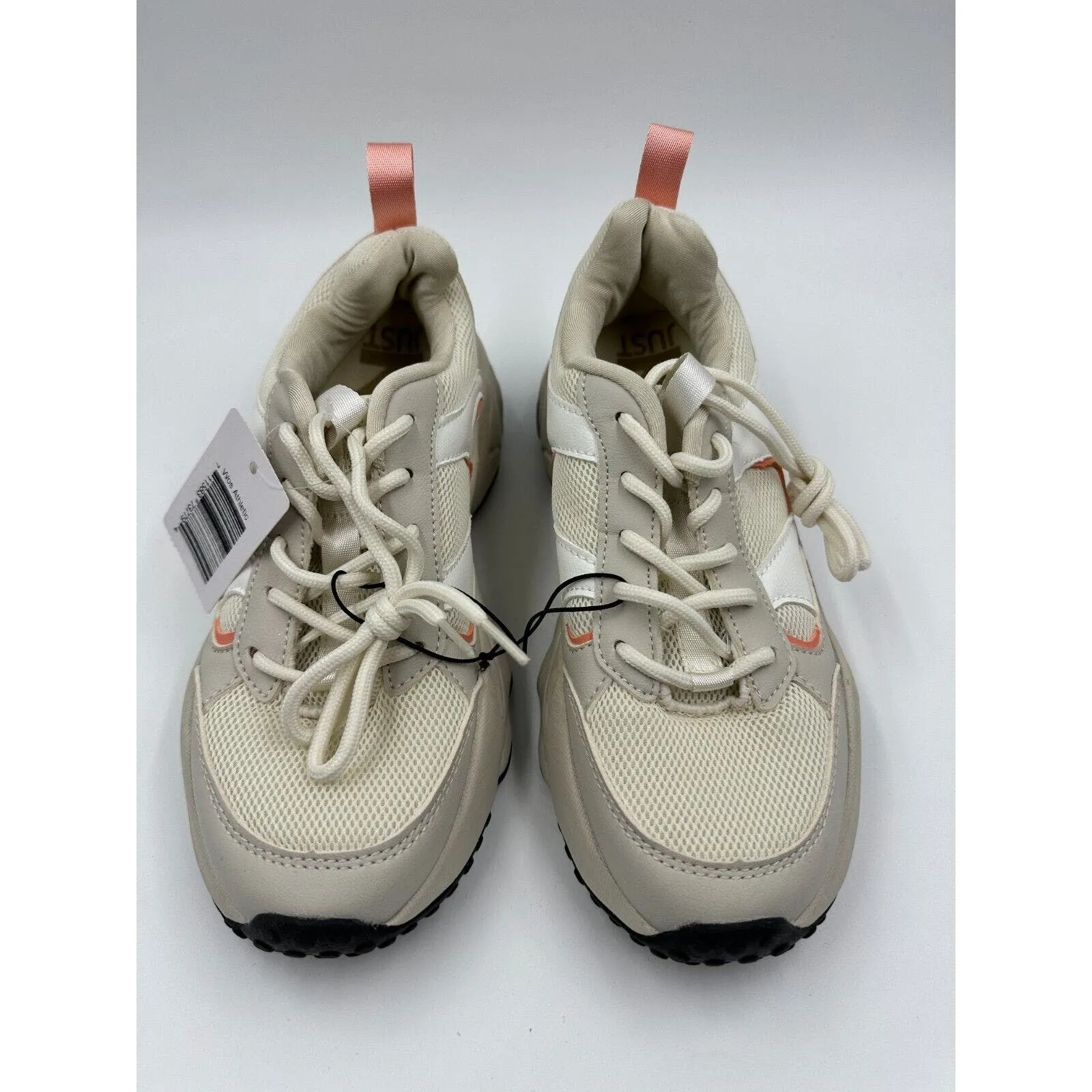 Women's Size 7, Beige & Orange Sneakers