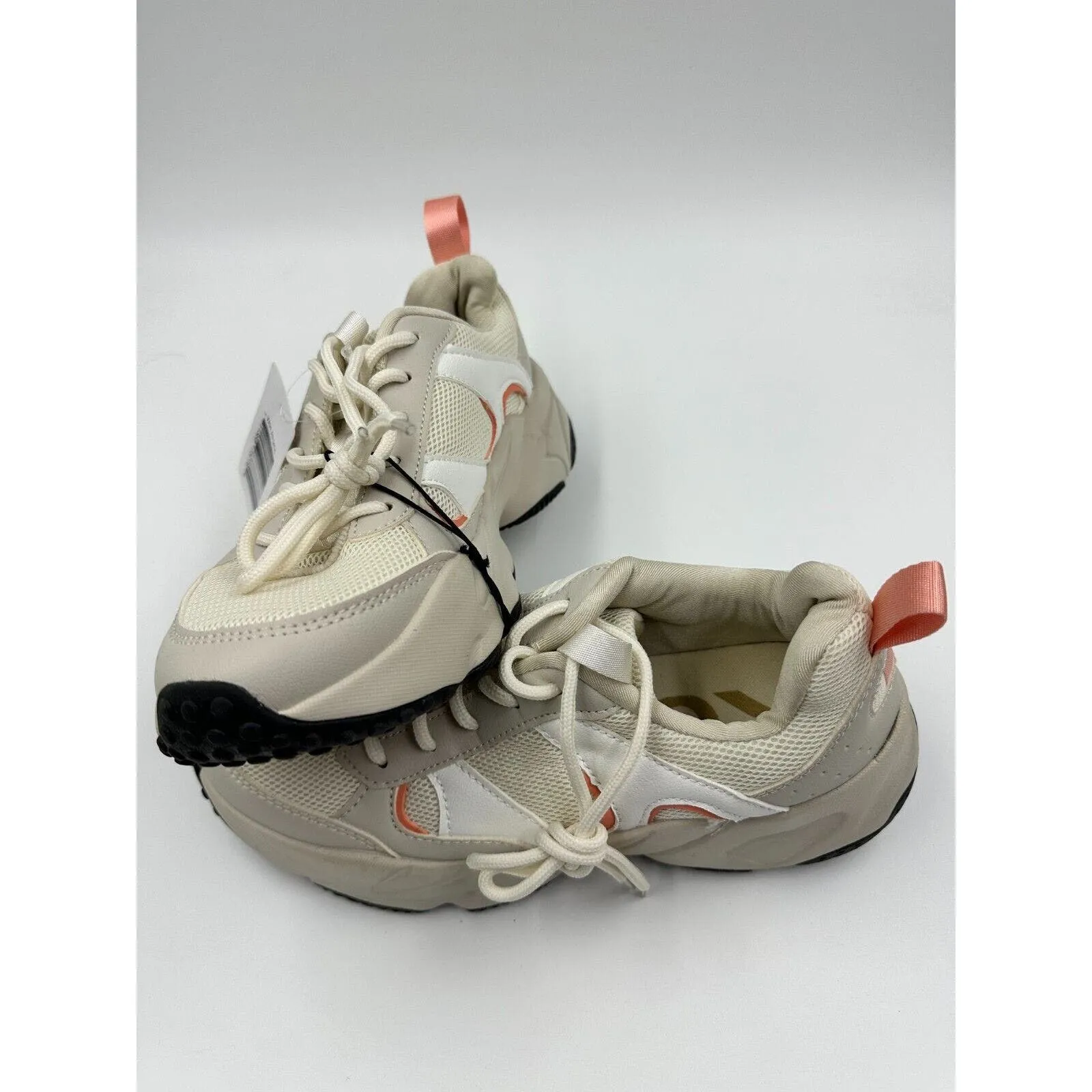 Women's Size 7, Beige & Orange Sneakers